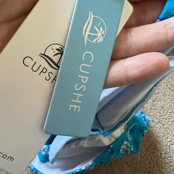 4X NWT Sexy Swimsuit Cupshe blue plunge front - Picture 5 of 7